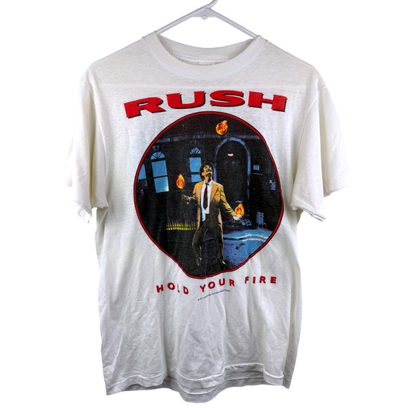 Ched by Anvil Other - Vintage 1987 Rush Hold Your Fire Tour T-Shirt White Ched Anvil Single Stitch L